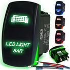 50 Caliber Racing LED Light Bar Rocker Switch - Green