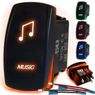 50 Caliber Racing Music Rocker Switch - Orange
