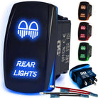 50 Caliber Racing Dual Rear Lights Rocker Switch - Blue