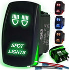 50 Caliber Racing Spot Lights Rocker Switch - Green