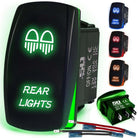 50 Caliber Racing Dual Rear Lights Rocker Switch - Green