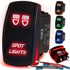 50 Caliber Racing Spot Lights Rocker Switch - Red