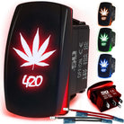 50 Caliber Racing 420 Leaf Rocker Switch - Red