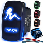 50 Caliber Racing Head Lights Rocker Switch - Blue