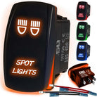 50 Caliber Racing Spot Lights Rocker Switch - Orange