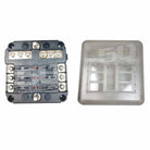 6 Way Power and Ground Fuse Block with cover installed
