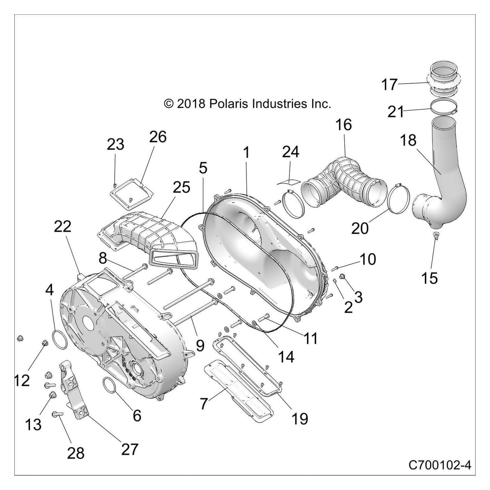 OEM Outer Clutch Cover 2018+ Polaris RZR XPT RS1