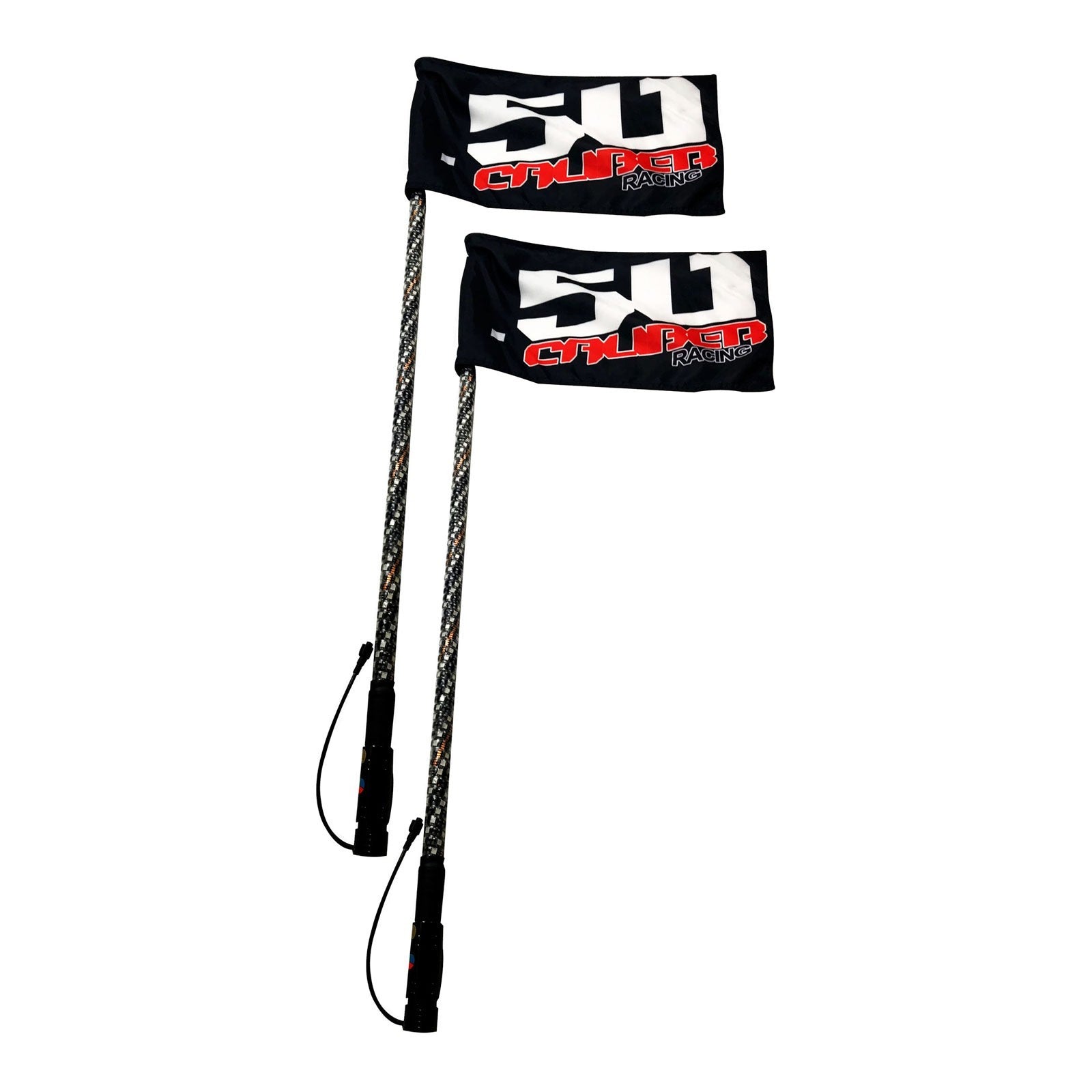 50 Caliber Racing - PAIR of Bluetooth Spiral LED Lighted Whips