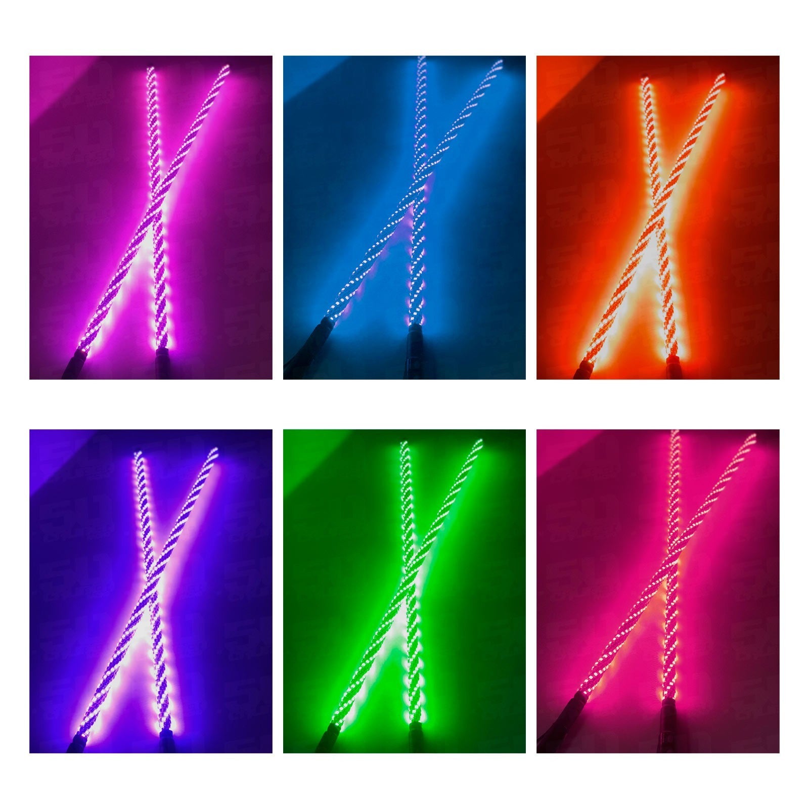 Extra bright, vibrant spiral LEDs with Several colors and patterns to choose from