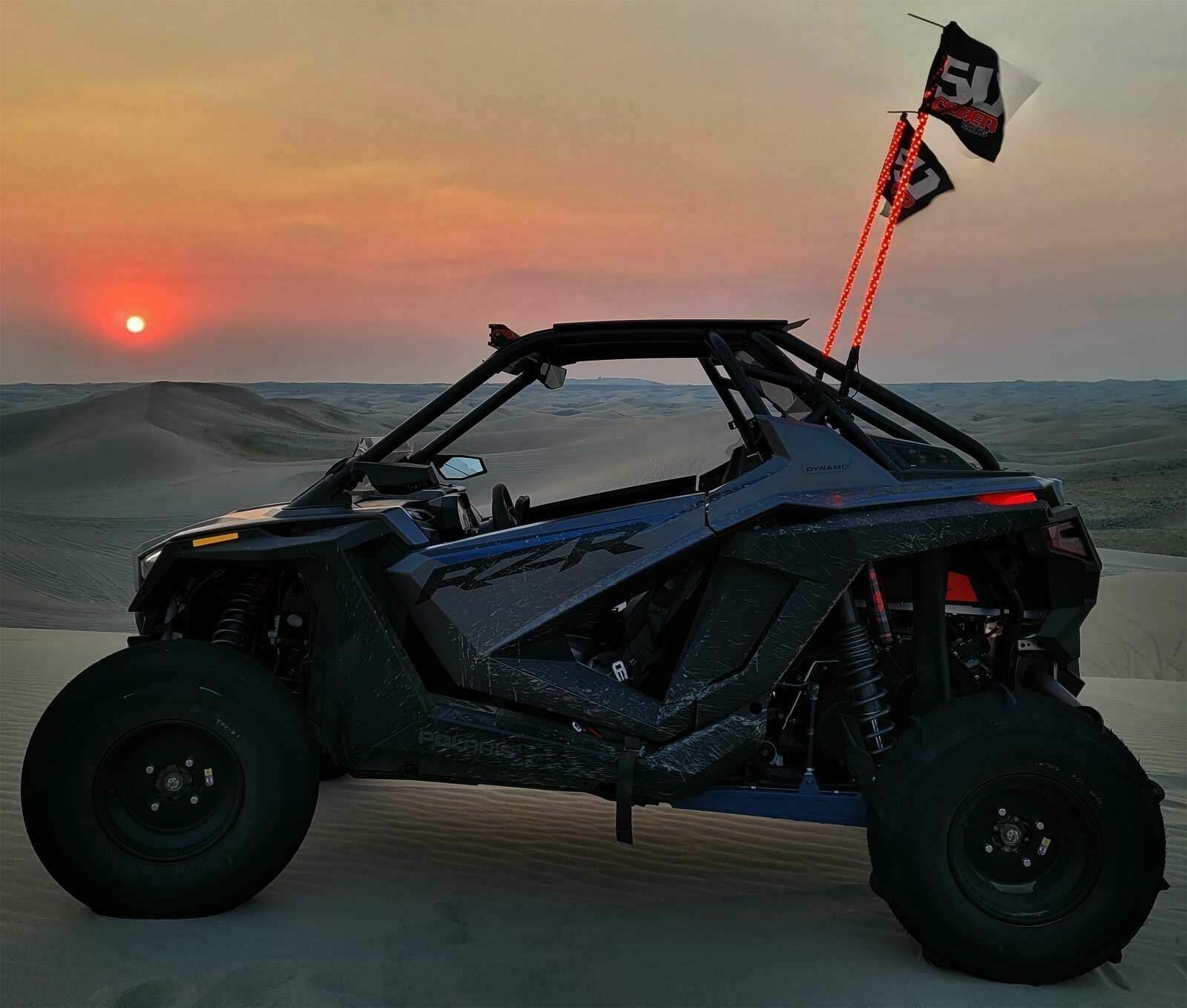 50 Caliber Racing - PAIR of Bluetooth Spiral LED Lighted Whips