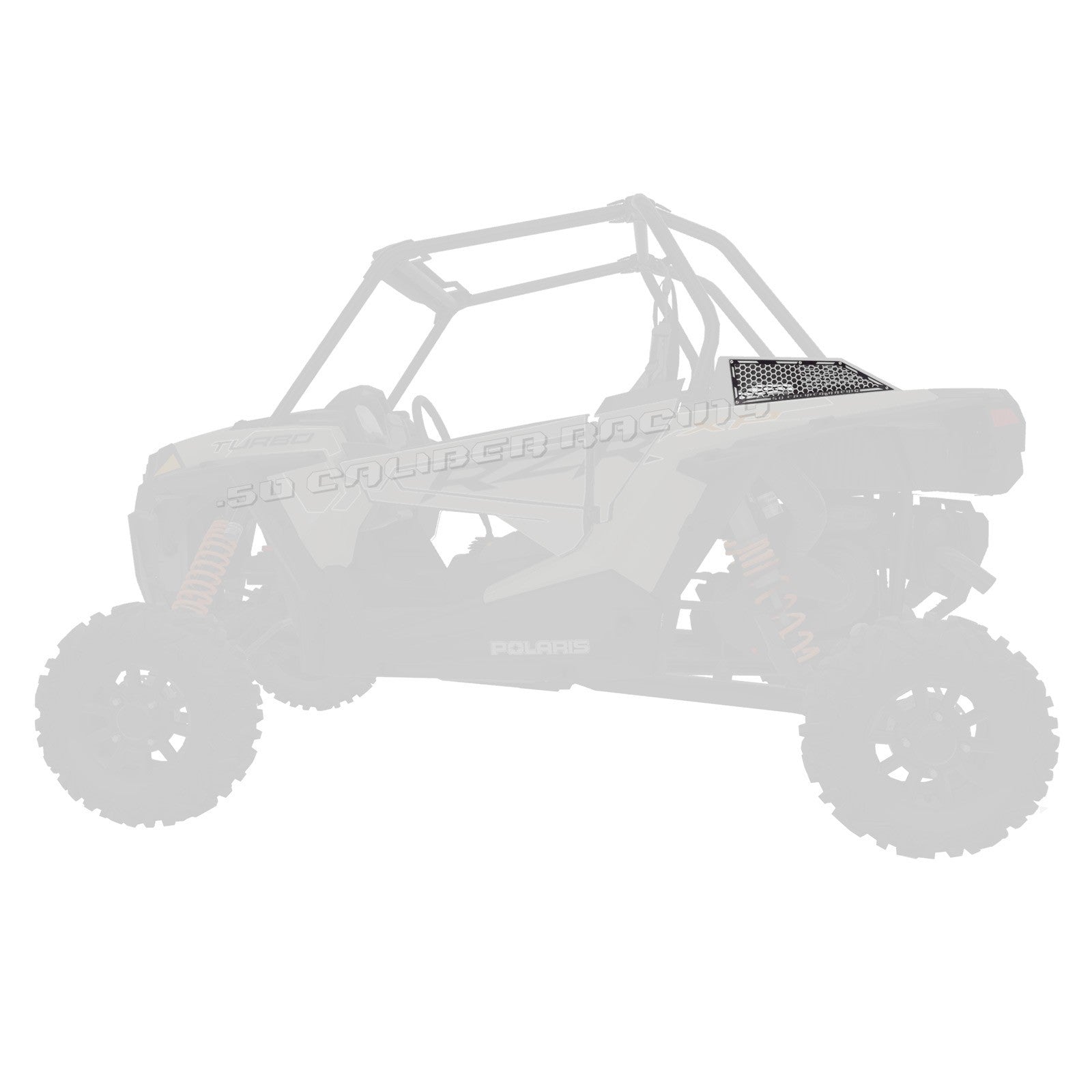RZR XP Turbo Laser Cut Steel Side Intake Grilles White / Black Driver Side