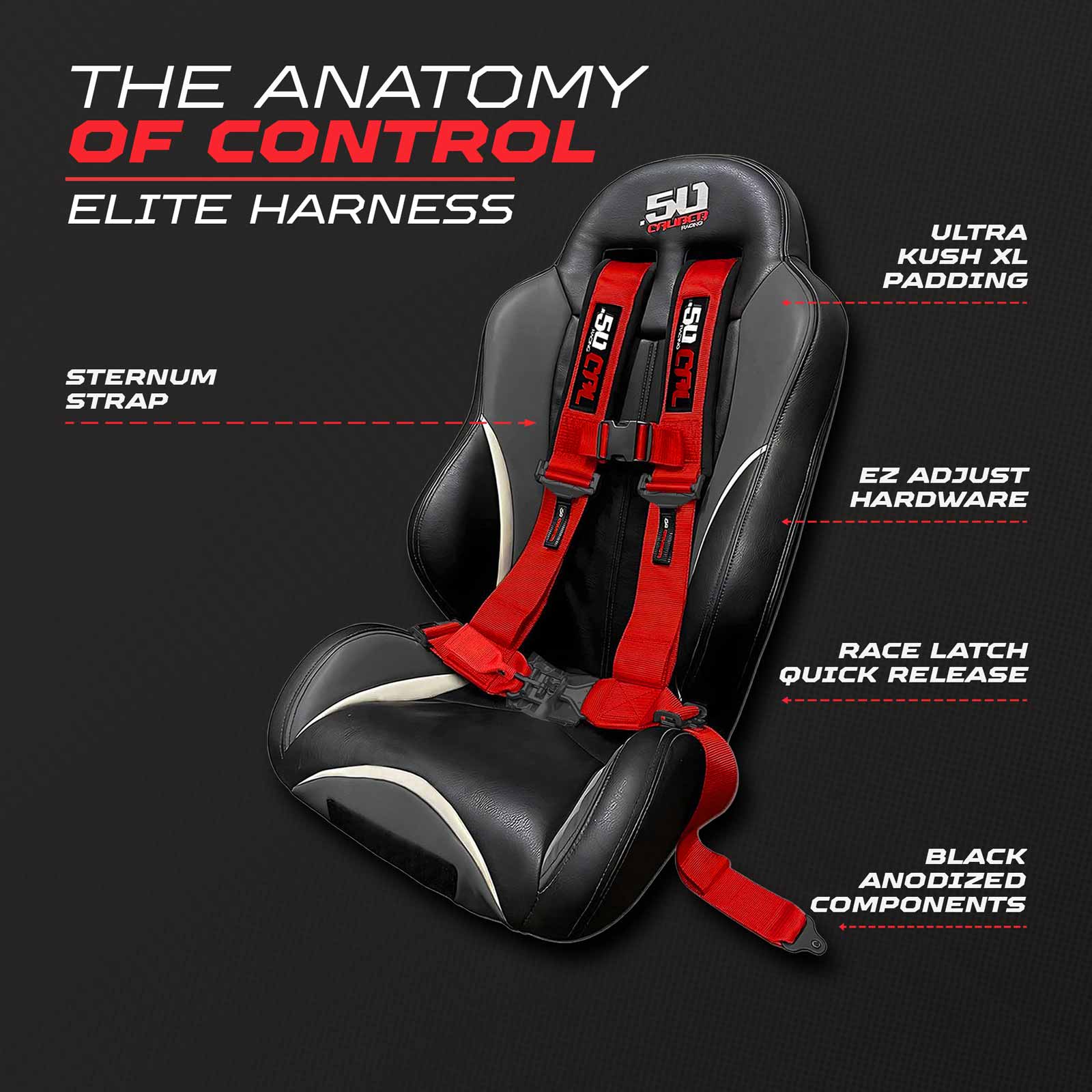 Rage Red 4 Point Harness