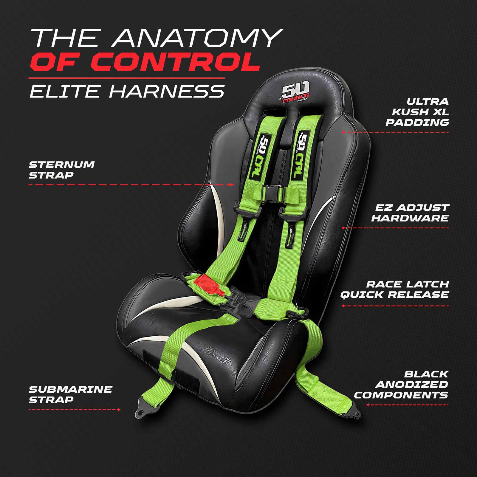 Toxic Lime 5 Point Harness