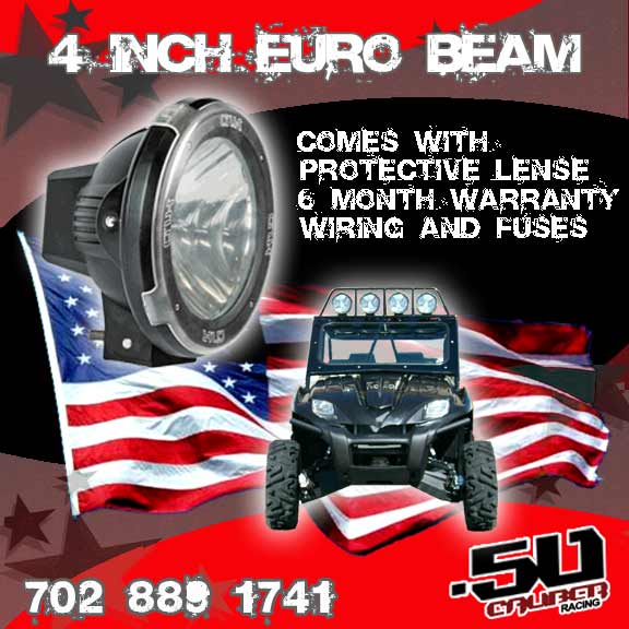 50 Caliber Racing HID Lights Euro Beam (Driving Light)